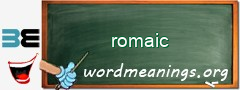 WordMeaning blackboard for romaic